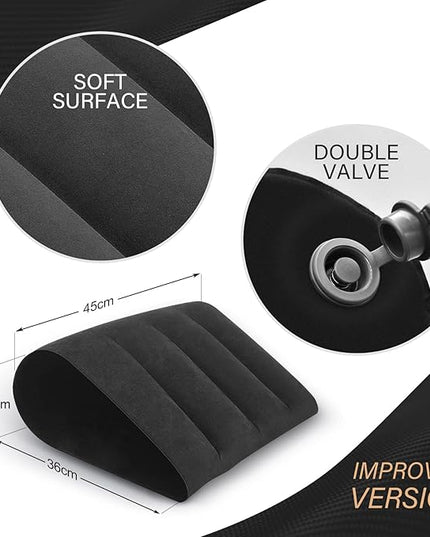 Portable Wedge Pillow for Sleeping - Inflatable Cushion Body Positioners Lightweight Wedge Pillow for Back Pain, Leg Elevation, Use in Bed, Travel, Camping, Fast Inflating Deflating(Black) - LeafyLoom