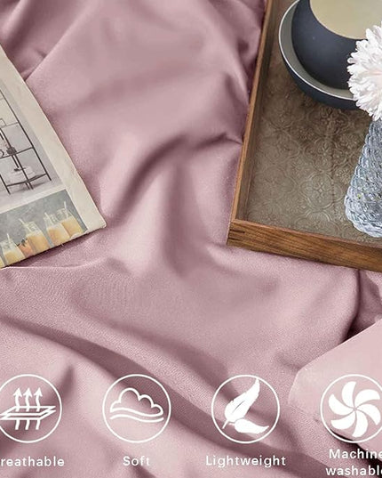 ETDIFFE Greyish Pink Comforter Set Queen Size, 3 Piece Aesthetic Modern Bedding Set - Soft & Lightweight All Season Microfiber Down Alternative Bed Comforter with 2 Pillow Shams for Women Girls - LeafyLoom