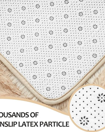 6x9 Large Area Rugs for Living Room, Super Soft Fluffy Modern Bedroom Rug, Tie-Dyed Beige Indoor Shag Fuzzy Carpets for Girls Kids Nursery Room Home Decor - LeafyLoom