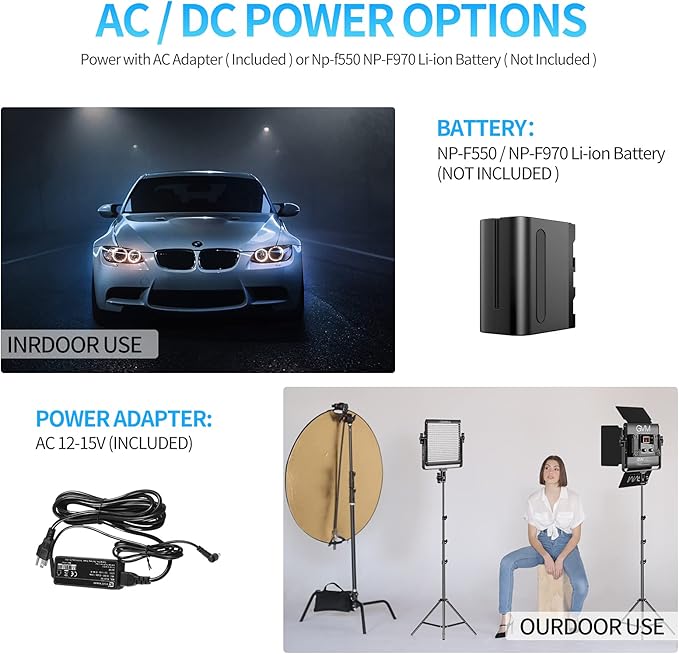 GVM 3 Pack LED Video Lighting Kits with APP Control, Bi-Color Variable 2300K~6800K with Digital Display Brightness of 10~100% for Video Photography, CRI97+ TLCI97 Led Video Light Panel +Barndoor GVMGreatVideoMaker