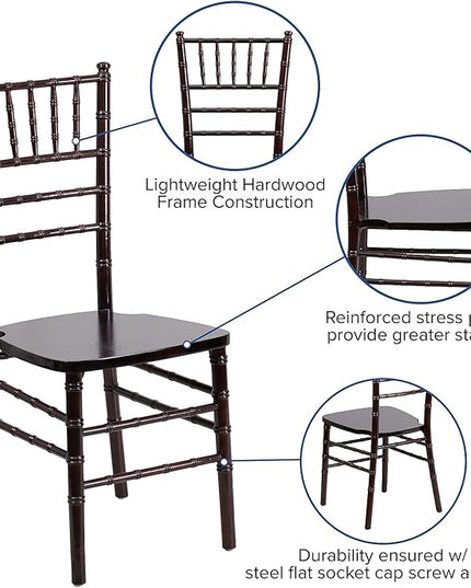 Flash Furniture HERCULES Series Walnut Wood Chiavari Chair - LeafyLoom