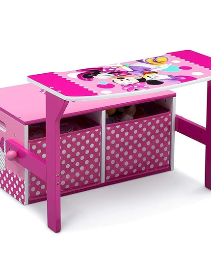 Delta Children Kids Convertible Activity Bench - Greenguard Gold Certified, Disney Minnie Mouse - LeafyLoom