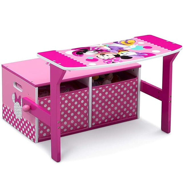 Delta Children Kids Convertible Activity Bench - Greenguard Gold Certified, Disney Minnie Mouse - LeafyLoom