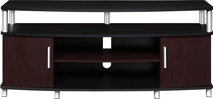 Ameriwood Home Carson TV Stand for TVs up to 50", Cherry/Black - LeafyLoom