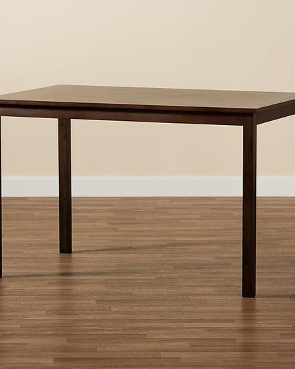 Baxton Studio Andrew Dining Table, 47.75" W x 30" D X 29.5" H, Dark Brown - LeafyLoom