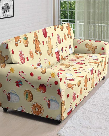 FKELYI Cute Christmas Sofa Couch Cover with Elastic Bottom Stretch Furniture Protector for Indoor Easy Going Stretch Sofa Slipcovers XL FKELYI