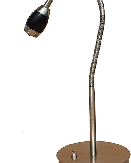 202071-04 Adjustable Beam LED Desk Lamp, 19.5" x 8.47" x 5.9", Brushed Nickel/Black - LeafyLoom