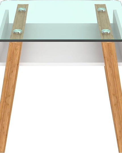 bonVIVO Small Side Table Can be Used as a Modern Coffee Table or for The Living Room (Glass Kitchen Table, Coffee Table for Small Spaces) - LeafyLoom