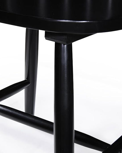 Christopher Knight Home Declan Farmhouse Cottage High Back Spindled Rubberwood Dining Chairs, 2-Pcs Set, Black - LeafyLoom
