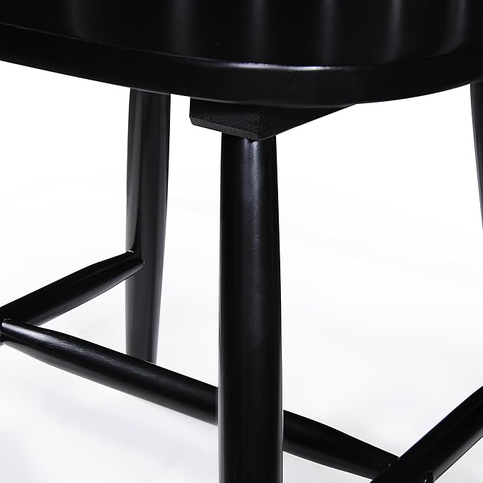 Christopher Knight Home Declan Farmhouse Cottage High Back Spindled Rubberwood Dining Chairs, 2-Pcs Set, Black - LeafyLoom