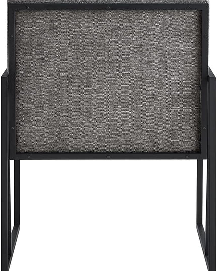 24KF Mid-Century Granite Linen Button Tufted Accent Chair with Metal Stand, Decorative Furniture Chairs for Living Room Bedroom - Granite - LeafyLoom