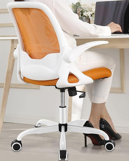 KERDOM Office Chair, Ergonomic Desk Chair, Breathable Mesh Computer Chair, Comfy Swivel Task Chair with Flip-up Armrests and Adjustable Height - LeafyLoom