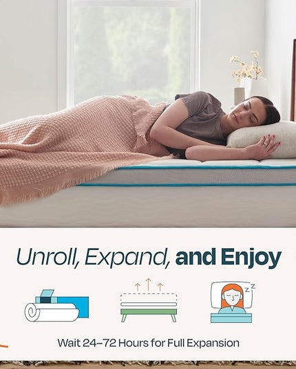 Linenspa 12 Inch Memory Foam and Spring Hybrid Mattress - Medium Plush Feel - Bed in a Box - Pressure Relief and Adaptive Support - Breathable - Cooling - Primary Bedroom - Full Size - LeafyLoom