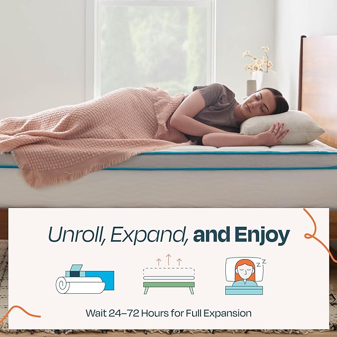 Linenspa 12 Inch Memory Foam and Spring Hybrid Mattress - Medium Plush Feel - Bed in a Box - Pressure Relief and Adaptive Support - Breathable - Cooling - Primary Bedroom - Full Size - LeafyLoom