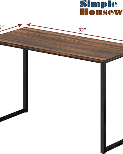 SHW Home Office 32-Inch Computer Desk, Walnut - LeafyLoom