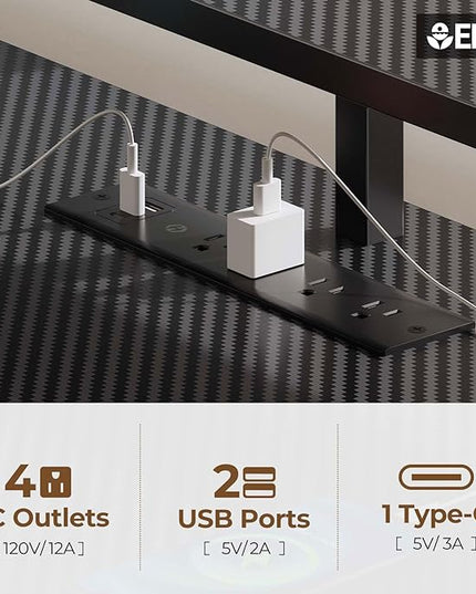 Seventable L Shaped Computer Desk with Drawers, Reversible Gaming Desk with LED Lights & Charging Port, Corner Desk with Storage Shelves & Monitor Stand for Home Office Carbon Fiber Black - LeafyLoom