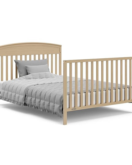 Graco Benton 5-in-1 Convertible Crib (Driftwood) – GREENGUARD Gold Certified, Converts from Baby Crib to Toddler Bed, Daybed and Full-Size Bed, Fits Standard Full-Size Crib Mattress - LeafyLoom