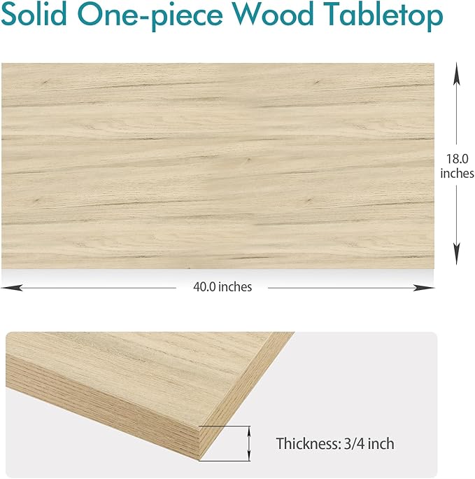 Kaboon Universal Tabletop 40"x18", Solid One-Piece Melamine Table Top, Double Desk L-Desk Floating Desk DIY, Home and Office Countertop, Oak - LeafyLoom