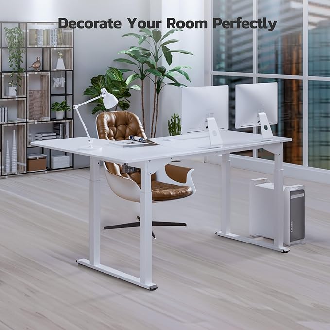 Dripex Standing Desk, 63"/ 71" L Shaped Desk Adjustable Height, Electric Corner Stand Up Desk Large Home Office Desk Computer Workstation, Dual Motor Sit Stand Desk 4 Legs, Super Stable - LeafyLoom