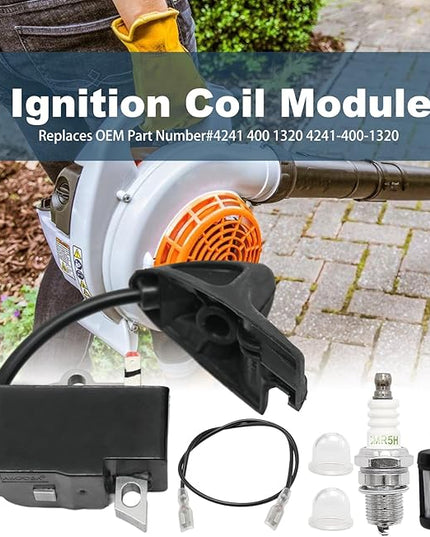 4241 400 1320 Ignition Coil Replacement for Stihl BG56 BG56C SH56 BG86 BG86C SH86 Blower, 4241-400-1320 42414001320 Ignition Coil Module - LeafyLoom