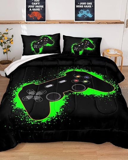 Gaming Comforter for Boys Teen,Game Contoller Bedding Set for Boys Kids,Down Alternative Comforter for All Season,Gamer Home Decor for Boys Comforter Set (Comforter-game38, Twin) - LeafyLoom
