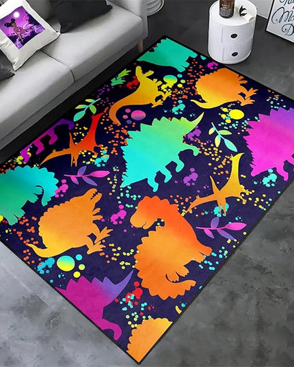 Cute Dinosaur Rug Dinosaur Area Rugs Cartoon Animal Patterns Carpets Dinosaur Bedroom Decor for Boys Kids Area Rug Dinosaur Rugs for Boys Bedroom Dinosaur Play Rug for Boys Bedroom,4'×5' - LeafyLoom
