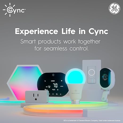 GE CYNC Smart Light Switch, Paddle Style, Neutral Wire Required, Bluetooth and 2.4 GHz Wi-Fi 4-Wire Switch, Compatible with Alexa and Google (6 Pack), White CYNCSmartHome