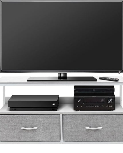 Sorbus TV Stand Dresser with 2 Faux Wood Drawers - Television Riser Chest with Storage - Bedroom, Living Room, Closet, & Dorm Furniture - LeafyLoom