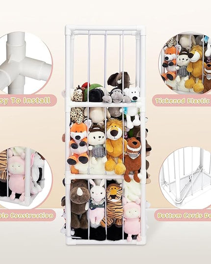 Original Stuffed Animal Zoo, Large Stuffed Animals Storage, Toy Storage Organizer for Plush Toy Holder, Perfect Stuffed Animals Ideas for Toddler Boys Girls, Nursery Play Room - LeafyLoom