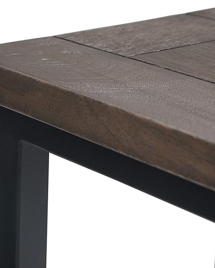 SIMPLIHOME Skyler SOLID MANGO WOOD and Metal 18 Inch Wide Rectangle C Side Table in Walnut Brown, Fully Assembled, For the Living Room and Bedroom - LeafyLoom