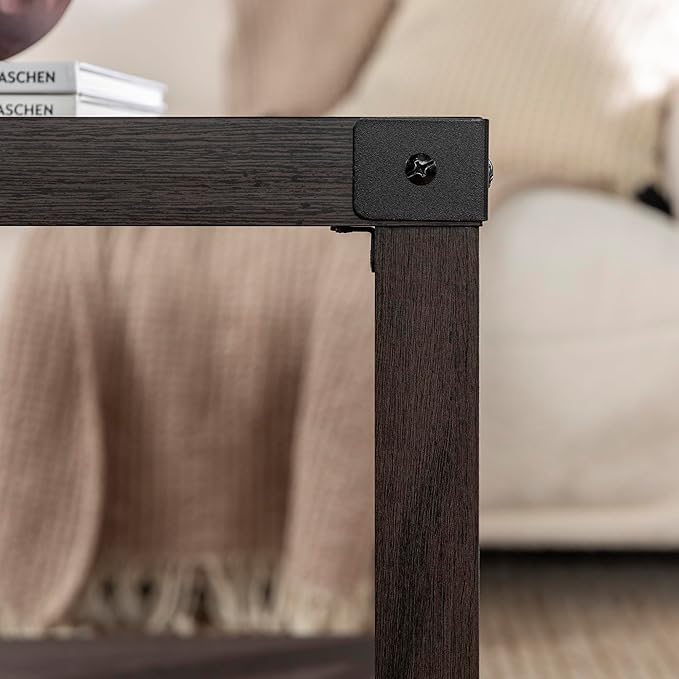 Walker Edison Sedalia Modern Farmhouse Metal-X Coffee Table, 1 Pack, Sable Grey - LeafyLoom