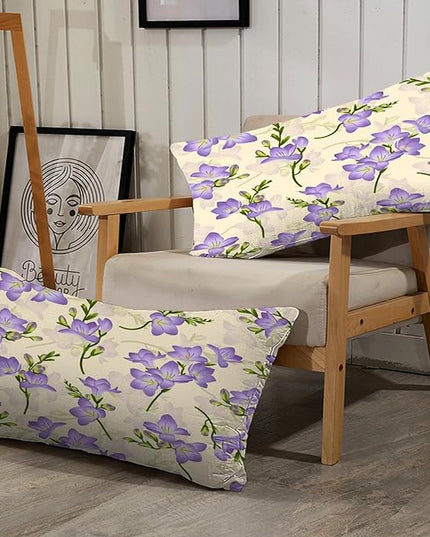kxry Purple Flower Comforter Sets Bedding Sets Twin Size Comforter Set for Girls Women Kids 1 Comforter + 1 Pillow Case - LeafyLoom