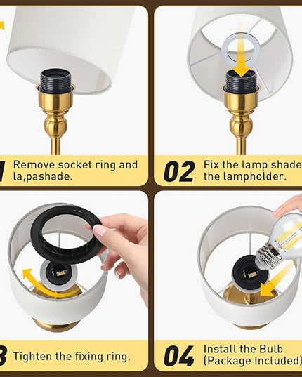 Cordless LED Table Lamp, 6000mAh Rechargeable Bedside Night Lamp for Bedroom, Portable Touch Stepless Dimmable Battery Operated Lamp, Ambient Light for Patio Restaurant(‎Antique Brass H) - LeafyLoom