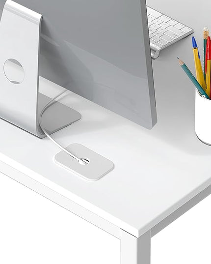 SHW 48" Home Office Computer Desk, 24" Deep, White - LeafyLoom