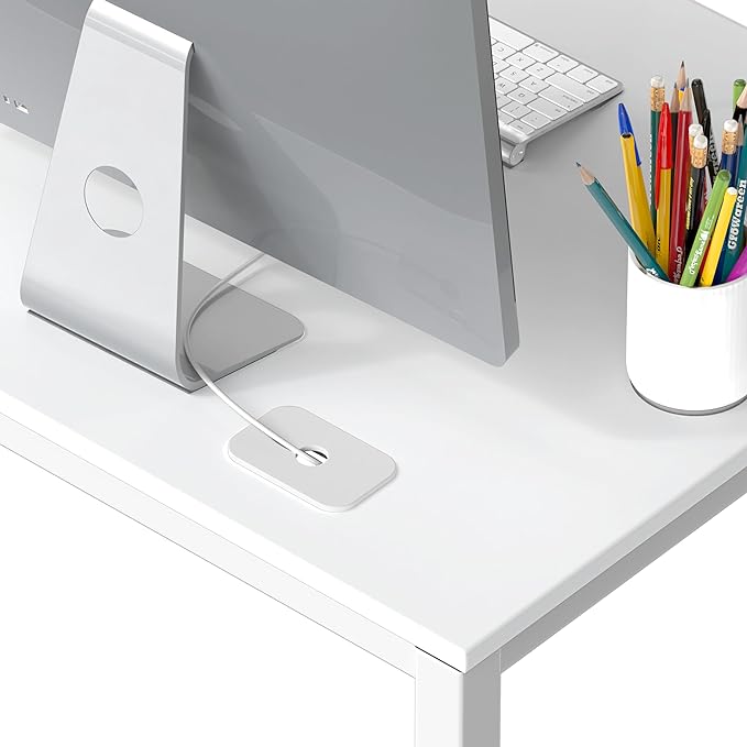 SHW 48" Home Office Computer Desk, 24" Deep, White - LeafyLoom