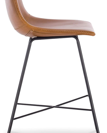 POLY & BARK Paxton 24” Counter Stool in Tan, Set of 2 - LeafyLoom