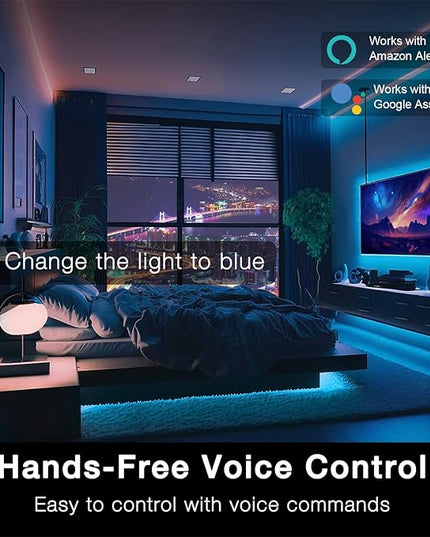 DAYBETTER Smart WiFi Led Lights, Tuya App Controlled, Work with Alexa and Google Assistant, Timer Schedule, RGB Strip Color Changing Décor for Bedroom Party Kitchen, 50ft DAYBETTER