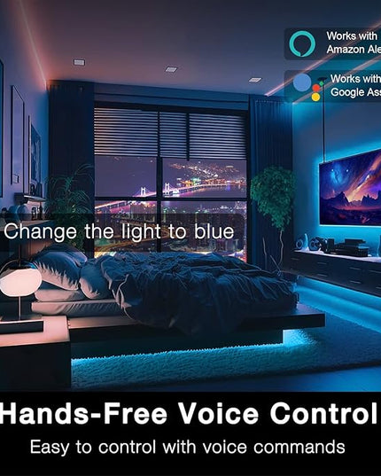DAYBETTER 65.6ft WiFi Smart Led Lights Strip with Tuya App Control for Bedroom Decoration Work with Alexa and Google Assistant(2 Rolls of 32.8ft) DAYBETTER