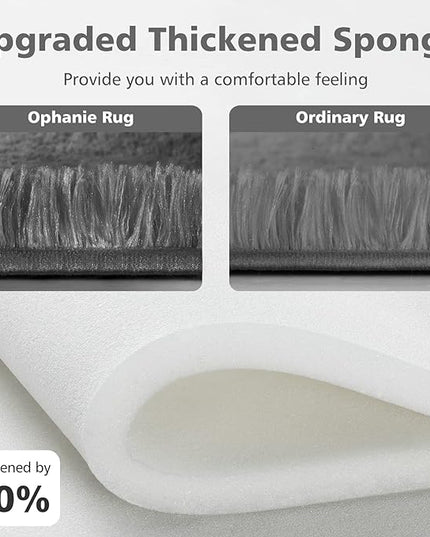 Ophanie Machine Washable Upgrade 4x6 Rugs for Bedroom, Grey, Fluffy Shaggy Soft Area Rug, Gray Non-Slip Indoor Floor Carpet for Living Room, Kids Baby Boys Teen Dorm Home Decor Aesthetic, Nursery, Rug - LeafyLoom