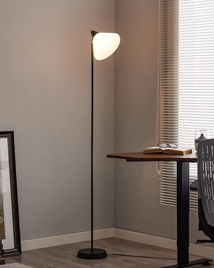 Floor Lamp Standing Lamp Adjustable Head Arcylic Shade Floor Lamps for Living Room/Office/Bedroom (Black) - LeafyLoom