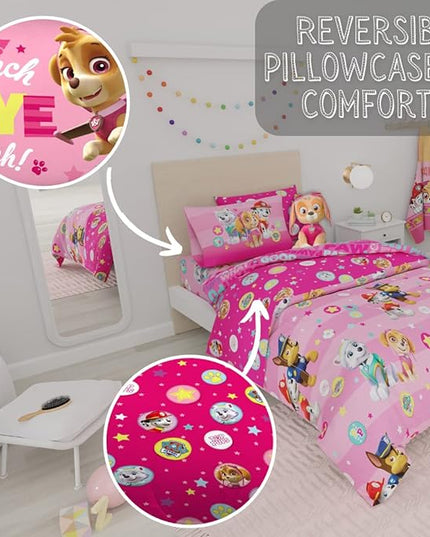Paw Patrol Girls Kids Bedding Super Soft Comforter and Sheet Set with Sham, 5 Piece Twin Size, (100% Officially Licensed Nickelodeon Product) By Franco - LeafyLoom