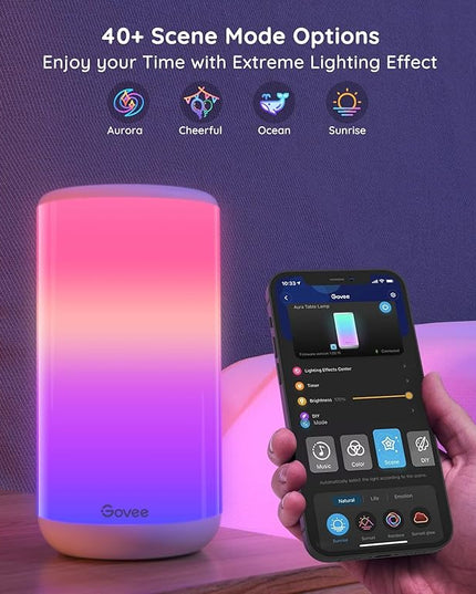 Govee RGBIC Table Lamp, Smart Lamp Work with Alexa, LED Lamp with Music Sync and 43 Scene Modes, Color Changing Lamp for Bedroom Decor, Dimmable Night Light (Corded Electric) Govee