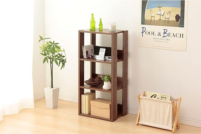 IRIS USA 3-Tier 16" Medium Open Wooden Bookshelf with Adjustable Shelves, Easy Assembly Bookcase Farmhouse Shelf for Small Spaces Bedroom Office Living Room Indoor, Brown - LeafyLoom