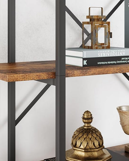 GAOMON 5 Tier Bookshelf, 67.9” Book Shelves for Living Room, Large Bookcase with 5 Open BookShelves, Display Shelves for Home Office, Study Room, Living Room, Bed Room-Rustic Brown - LeafyLoom