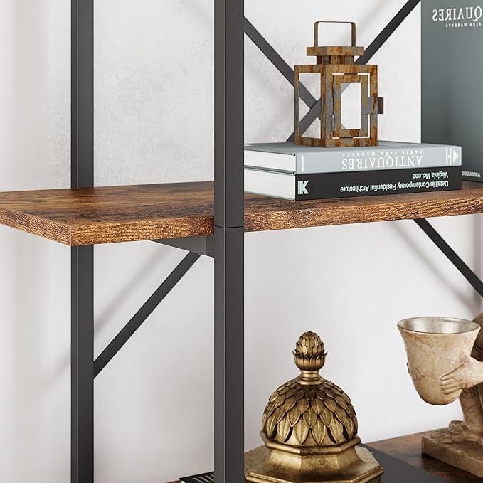 GAOMON 5 Tier Bookshelf, 67.9” Book Shelves for Living Room, Large Bookcase with 5 Open BookShelves, Display Shelves for Home Office, Study Room, Living Room, Bed Room-Rustic Brown - LeafyLoom
