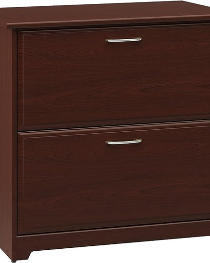 Bush Furniture Cabot Lateral File Cabinet in Harvest Cherry - LeafyLoom