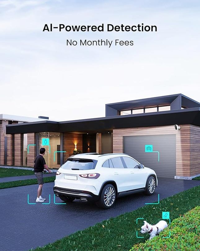 REOLINK 4K Outdoor Security Camera, 2.4/5GHz Wi-Fi 6, AI Detection, Spotlight Color Night Vision, 24/7 Recording, No Monthly Fees, Corded Wireless WiFi Security Camera, Weatherproof, Lumus Pro REOLINK