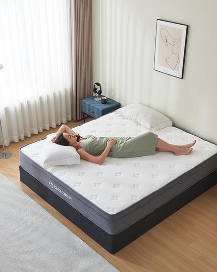 Full Size Mattress, 10 Inch Memory Foam Mattress, Hybrid Mattress in a Box with Independent Spring, Soft and Comfortable Medium Firm Mattress, Pressure Relief, CertiPUR-US Certified - LeafyLoom
