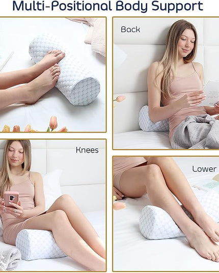 Nestl Neck Roll Pillow for Pain Relief - Premium Memory Foam – Bolster Pillow for Sleeping with a Breathable Cooling Cover - Comfy Cylinder Neck Roll Pillow - LeafyLoom