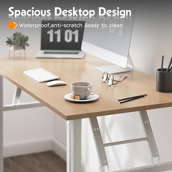 Need Small Desk 31 1/2" No Assembly Foldable Writing Table,Sturdy and Heavy Duty Folding Computer Desks for Small Space/Home Office/Dormitory AC5AW(80 * 40) - LeafyLoom